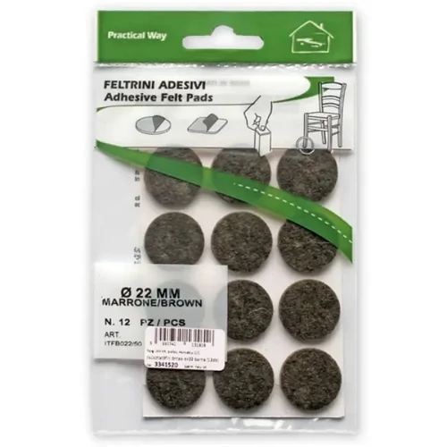 Csúsztatófilc Öntapadó D=22mm Barna (12 db)