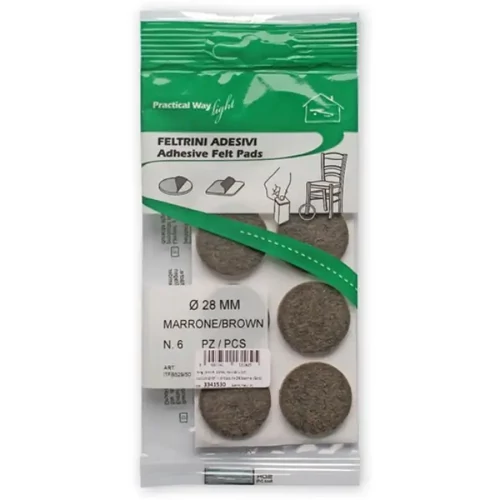 Csúsztatófilc Öntapadó D=28mm Barna (6db)