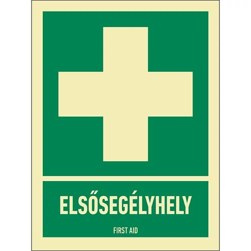 Elsősegélyhely Utánvilágítós Tábla 15X20cm