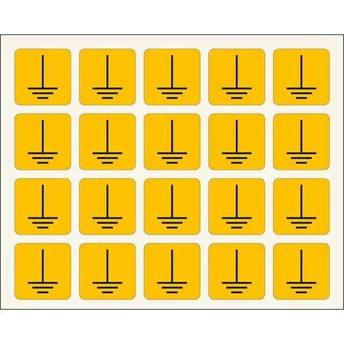 Földjel Villamossági Öntapadós Matrica 2X2cm (20db)