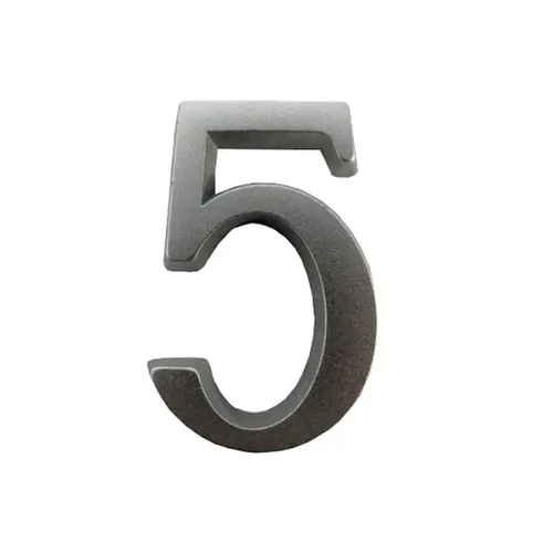 Ajtószám Öntapadós Matt Ezüst "5" 4,5cm