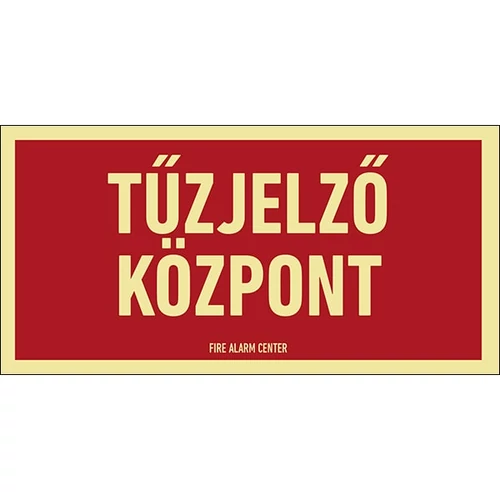 Tűzjelző Központ Utánvilágítós Öntapadós Matrica 15X30cm