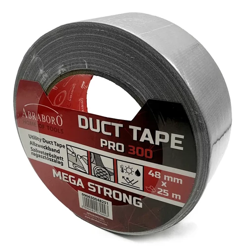Abraboro PRO300 Duct Tape szöveterősített ragasztószalag ezüst 48mm (25m)
