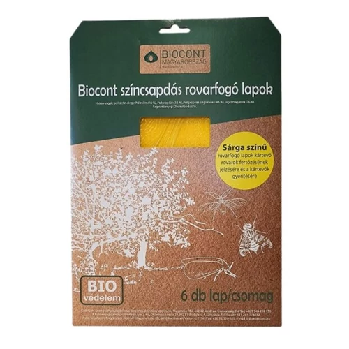 Biocont sárga rovarfogó lap nagy A4 (5db)