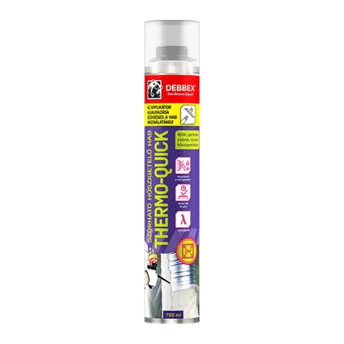 Den Braven Debbex Thermo-Quick pisztolyos szórható szigetelő purhab 750ml Den Braven Debbex Thermo-Quick pisztolyos szórható szigetelő purhab 750ml
