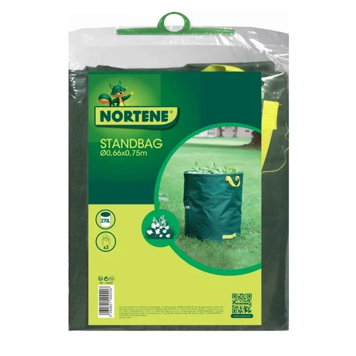 Nortene Standbag erős vászon kerti lombgyűjtő zsák 66x75cm