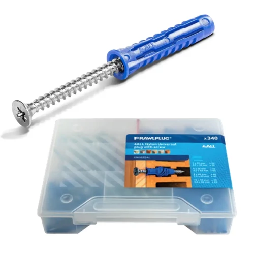 Rawlplug 4ALL univerzális dübel + süllyesztett fejű csavar készlet (340 részes)