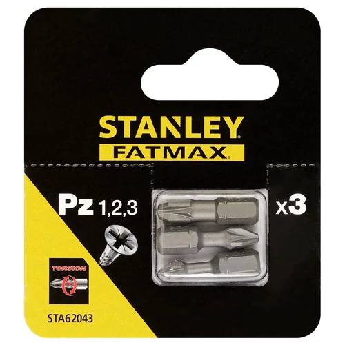 STANLEY FATMAX torziós behajtótüske készlet 25mm PZ1-2-3 (3 részes)