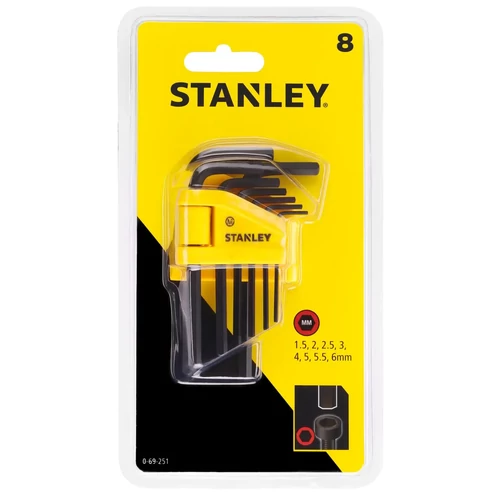 STANLEY hajlított imbuszkulcs készlet (8 részes 1.5-6mm)