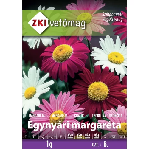 ZKI Virágmag (Egynyári margaréta színkeverék) vetőmag 1g