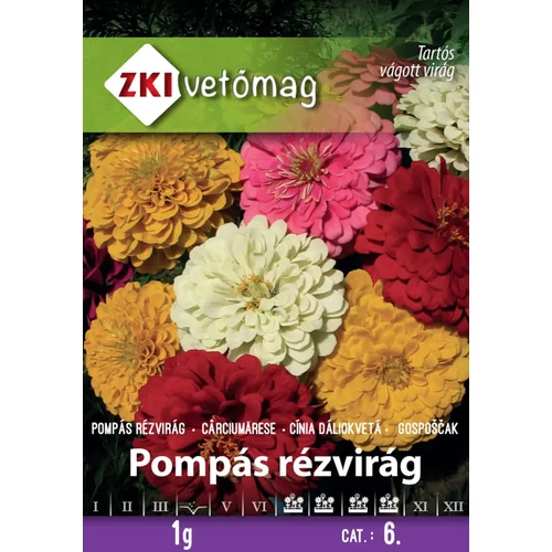 ZKI Virágmag (Pompás Rézvirág Dáliavirágú színkeverék) vetőmag 1g