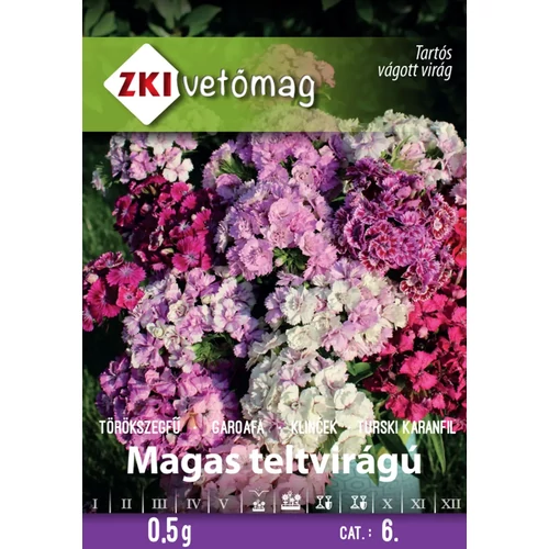 ZKI Virágmag (Törökszegfű Teltvirágú magas színkeverék) vetőmag 0,5g