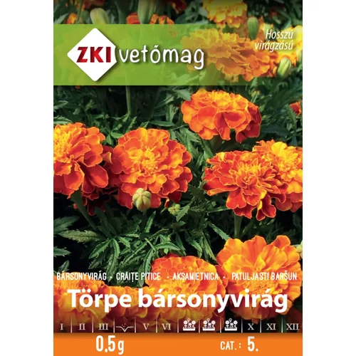 ZKI Virágmag (Törpe bársonyvirág Bonita színkeverék) vetőmag 0,5g