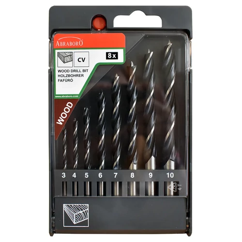 Abraboro rövid fafúró készlet 3-10mm (8 részes)