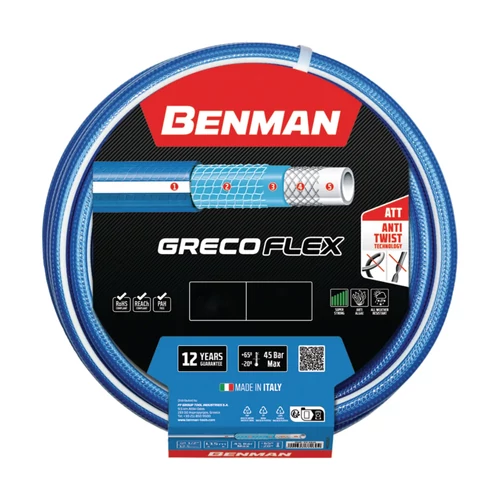 Benman GrecoFlex 5 rétegű csavarodásmentes locsolótömlő 3/4" 25m
