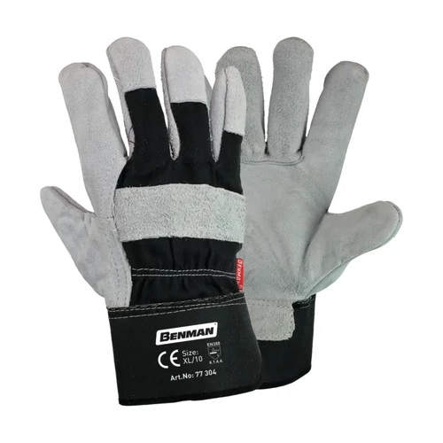 Benman hasított marhabőr rakodókesztyű fekete XL