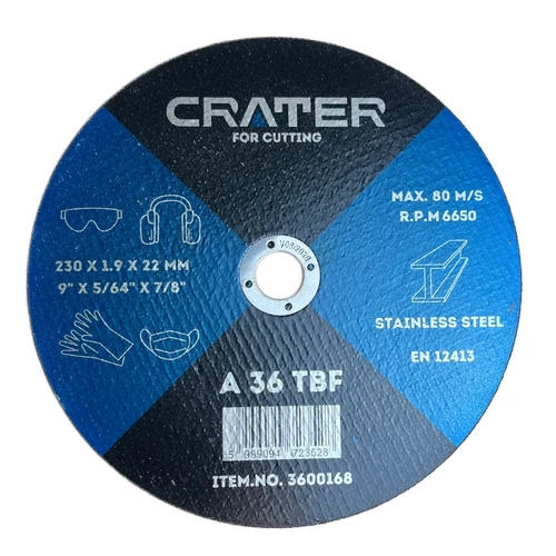 CRATER A36TBF inox fémvágó korong 230x1.9mm