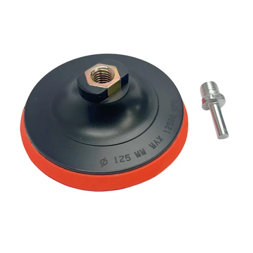 CRATER tépőzáras gumitányér sarokcsiszolóhoz M14 125mm + adapter fúrógéphez