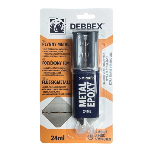 Den Braven Debbex folyékony fém 5 perces kétkomponensű epoxy ragasztó 2x12ml