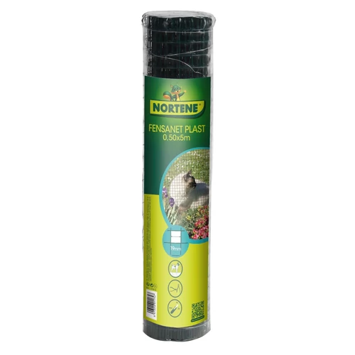 Nortene FENSANET PLAST 19 - Prémium ponthegesztett drótháló műanyag bevonttal. 0,5 x 5 m zöld (19 x 19 x 0,7/1,1 mm)