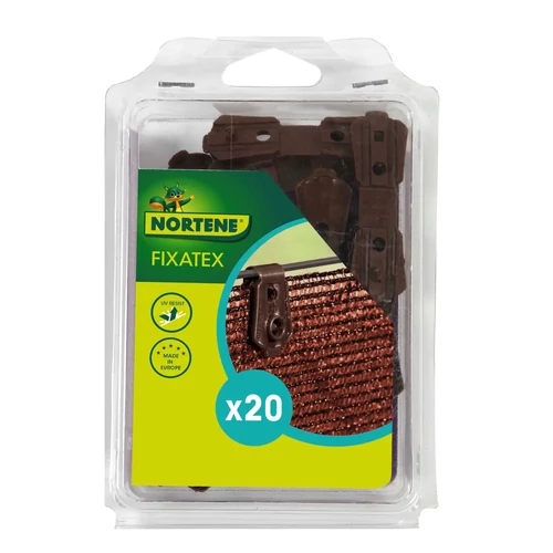 Nortene FIXATEX - Rögzítő kapocs szőtt árnyékoló hálókhoz barna (20 darab / csomag)
