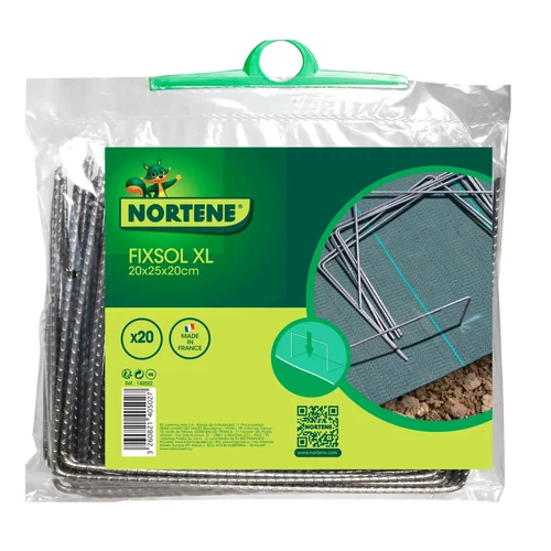 Nortene FIXSOL XL - Nagy méretű leszúrható fém rögzítő 20 x 25 cm galvanizált (20 db/csomag)