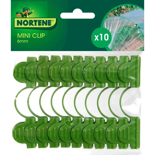Nortene MINI CLIP - Műanyag rögzítő klipszek fóliasátorhoz, átmérő 6 mm zöld (10 db/csomag) ARC FG fóliasátor rúdhoz