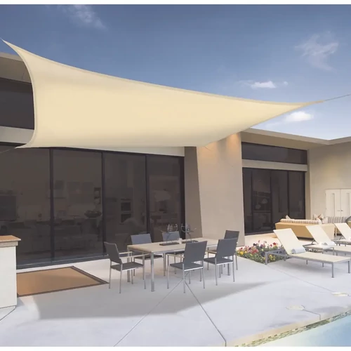 Nortene SUNNET KIT POLYESTER - Napvitorla 3,6 x 3,6 m bézs