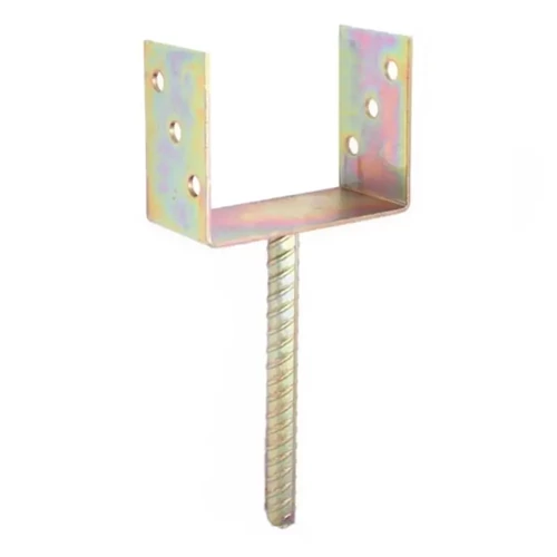 Oszloptalp "U" betonozható sárga horganyzott 120mm Oszloptalp "U" betonozható sárga horganyzott 120mm