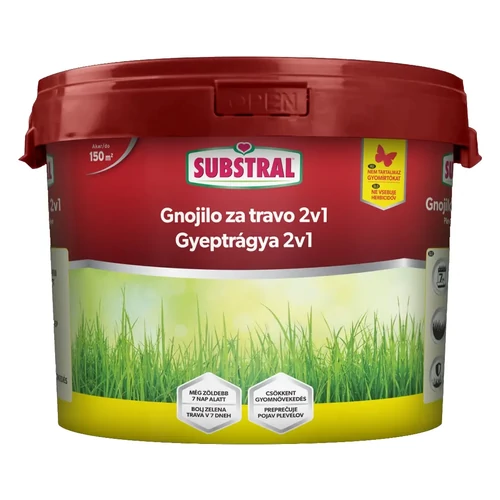 Substral 2 az 1-ben gyeptrágya 4,5 kg gyomirtó hatással + trágya