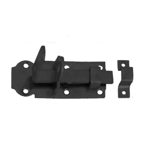 Tolózár + ütköző egyenes lakatolható fekete 100x45mm