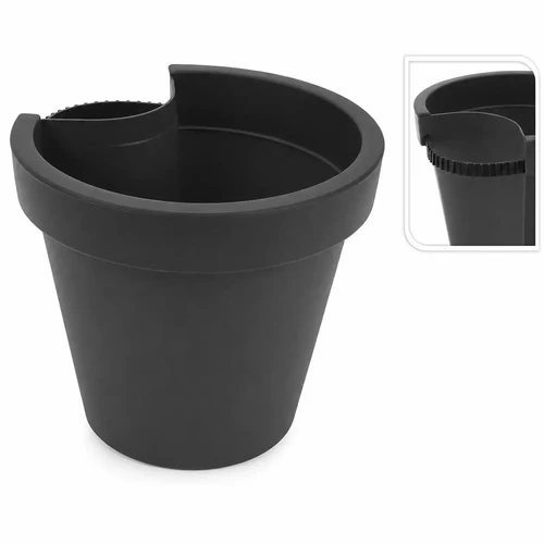 ProGarden Csatornára helyezhető kaspó 23cm antracitszürke
