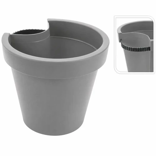 ProGarden Csatornára helyezhető kaspó 23cm világosszürke