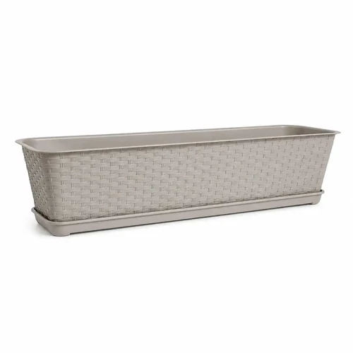 Prosperplast rattan balkonláda alátéttel 40cm mokka