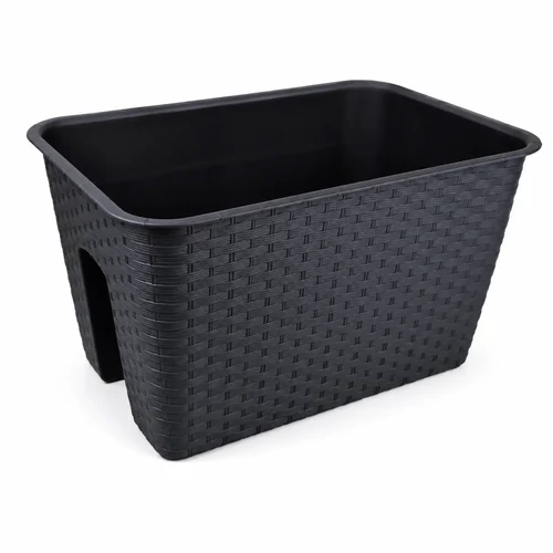Prosperplast rattan korlátra tehető balkonláda 40cm antracitszürke