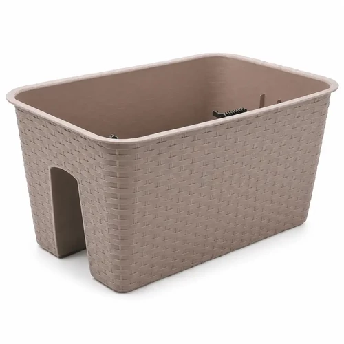 Prosperplast rattan korlátra tehető balkonláda 40cm mokka