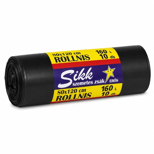 Sikk Erős Szemetes Zsák Fekete 80X120cm 160L (10db)