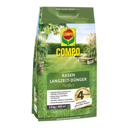 Compo extra hosszú hatású gyeptrágya (480m2) 12kg
