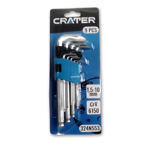 CRATER hosszított imbuszkulcs készlet gömbfejjel (9 részes 1.5-10mm)