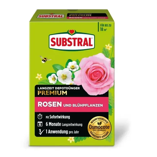 Substral Osmocote Hosszú hatástartamú trágya rózsákhoz- és virágzó növényekhez 750 g
