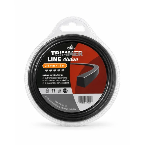 Trimmer Line Alulon Szögletes Damil Fűszegélynyíróhoz 2.4mm 15M