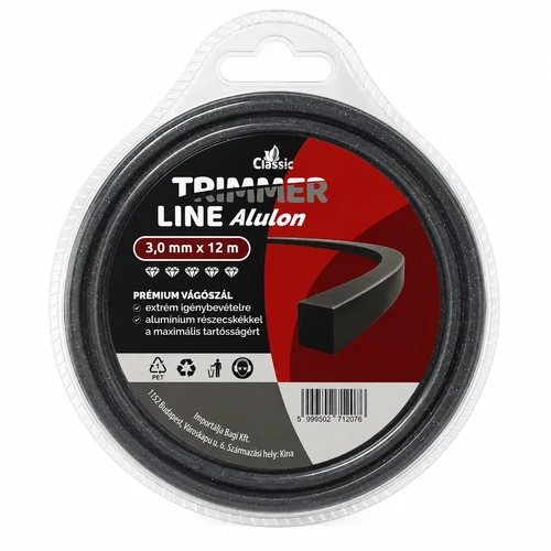 Trimmer Line Alulon Szögletes Damil Fűszegélynyíróhoz 3.0mm 12M