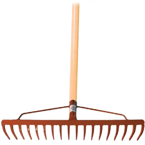 Erősített Lemez Gereblye 18 Fogú 44cm Fa Nyéllel