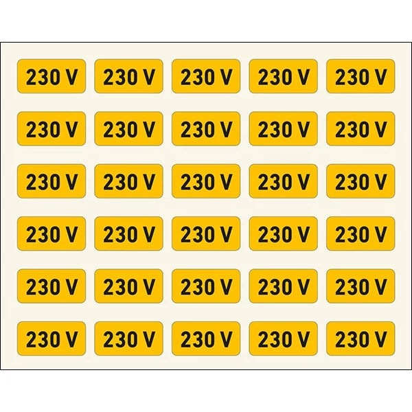 230 V Villamossági Öntapadós Matrica 1X2cm (30db)