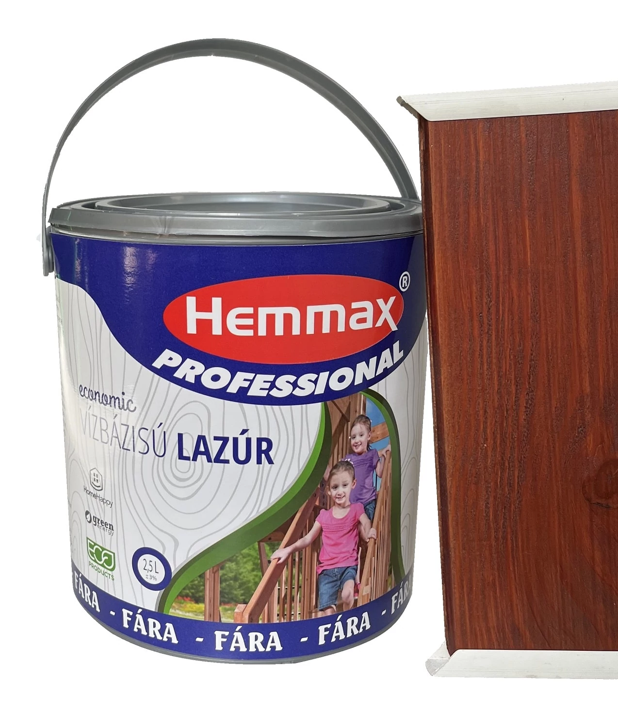 Hemmax Professional Vízbázisú Lazúrfesték 2,5L Mahagóni