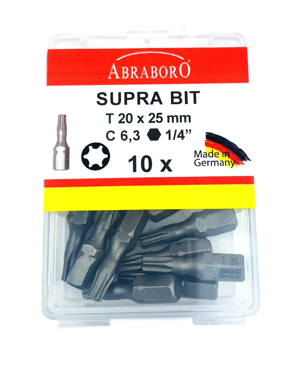 Abraboro SUPRA behajtótüske 25mm T20 (10db)
