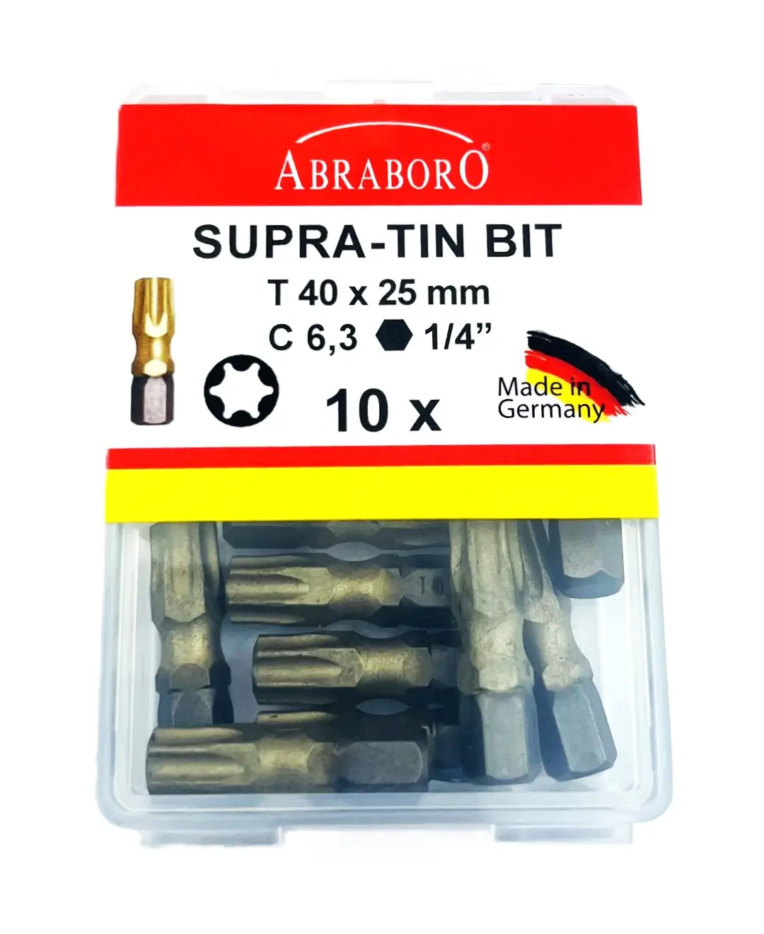 Abraboro SUPRA-TIN behajtótüske 25mm T40 (10db)
