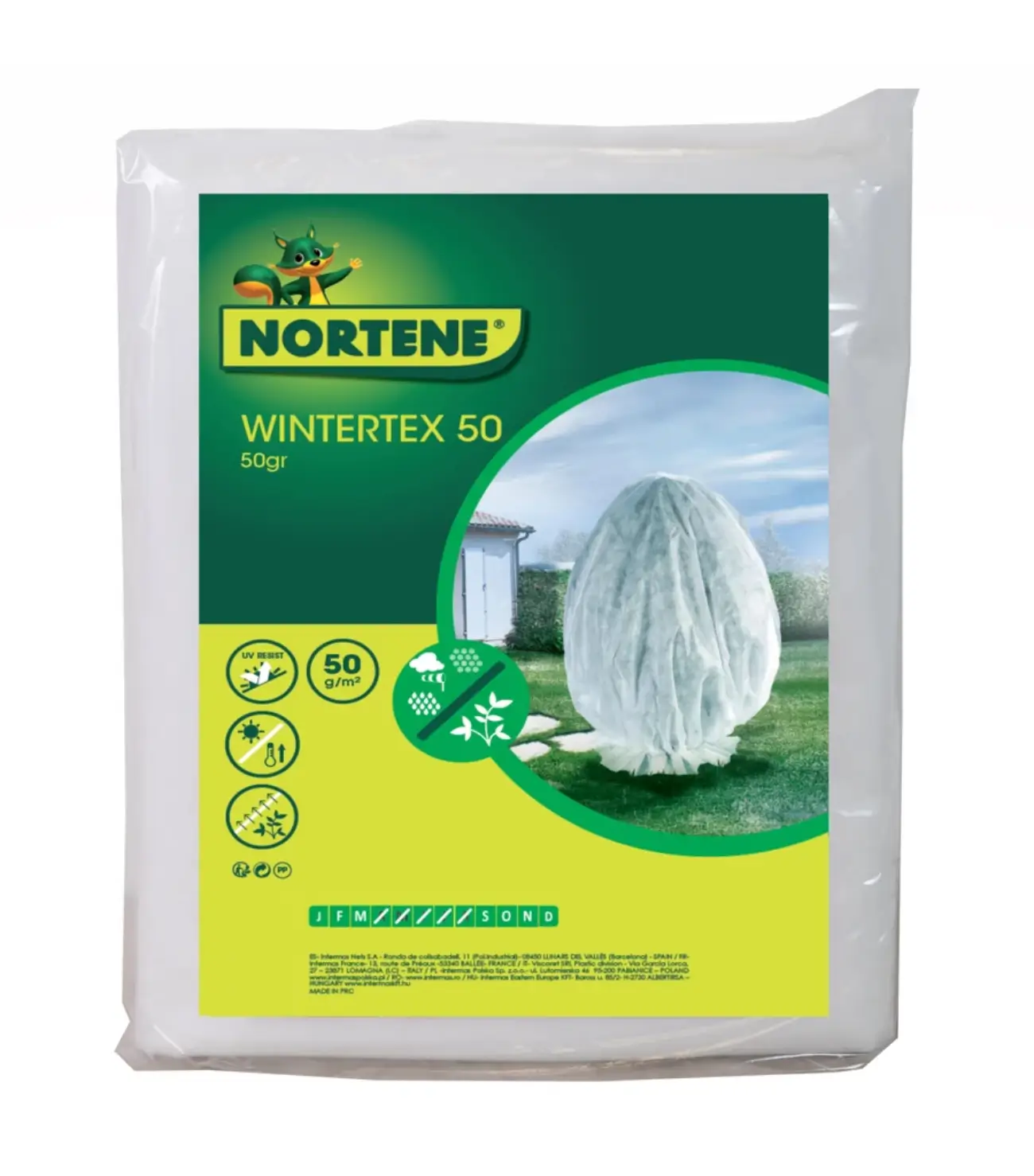 Nortene Wintertex fátyolfólia fehér 50g/m2 3,2x5m