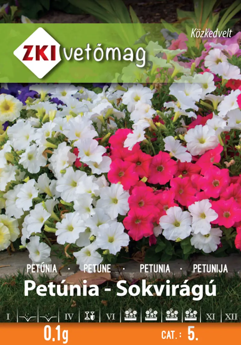 ZKI Virágmag (Petúnia alacsony sokvirágú színkeverék) vetőmag 0,1g