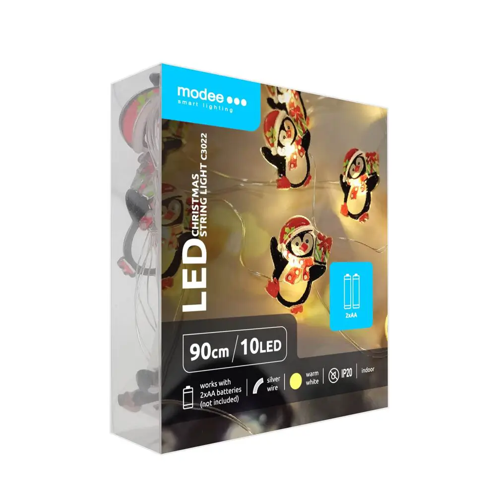 Modee karácsonyi beltéri led dekor világítás pingvin elemes 10 ledes - 90cm